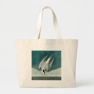 Bolsa Tote Grande Pássaro Árctico Tern Audubon - Pintura da vida s