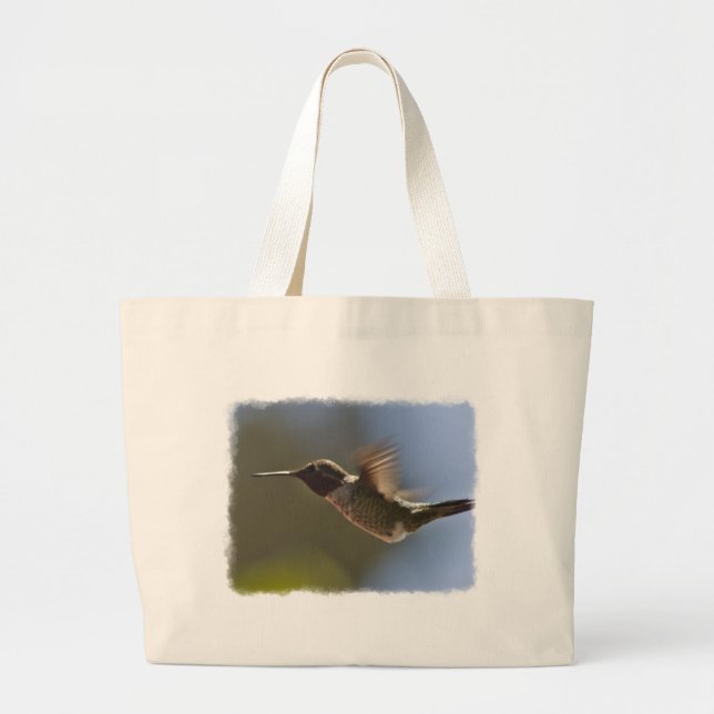 Bolsa Tote Grande Pássaro Hummingno Voo (Frente)
