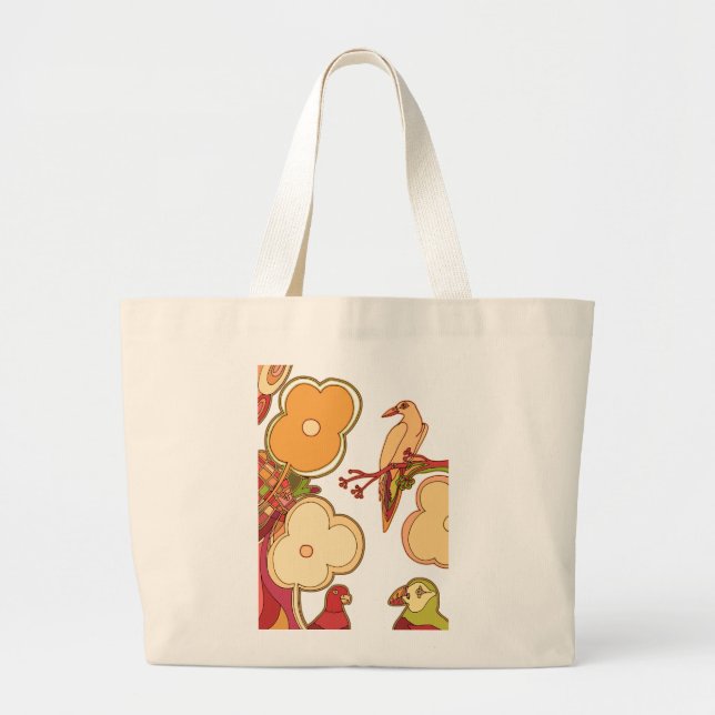 Bolsa Tote Grande Pássaros Caprichosos (Frente)