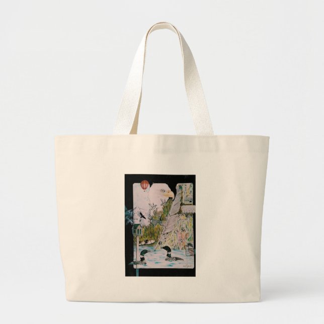 Bolsa Tote Grande Pássaros de A a L (Frente)