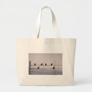 Bolsa Tote Grande Pássaros em um saco da cerca