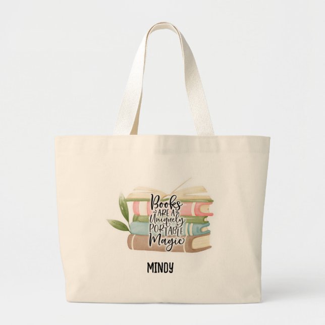 Bolsa Tote Grande Pasta de Livro Personalizada (Frente)