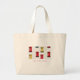 Bolsa Tote Grande Pastel Japanese Postbox: Watercolor Crayon Style