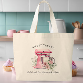 Bolsa Tote Grande Pastelaria Misturadora Rosa Personalizada