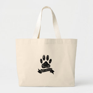 Bolsa Tote Grande Pata De Cão Com Fita