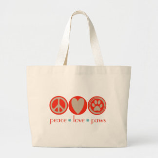 Bolsa Tote Grande Patas do amor da paz