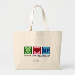 Bolsa Tote Grande Patologia do discurso do Peace Love