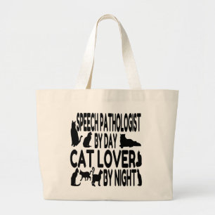 Bolsa Tote Grande Patologista do Discurso do Cat Lover