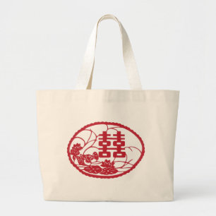 Bolsa Tote Grande Patos dobro da árvore da felicidade