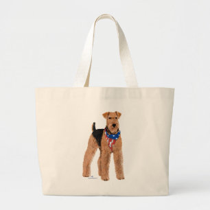 Bolsa Tote Grande Patriotic Airedale Terrier