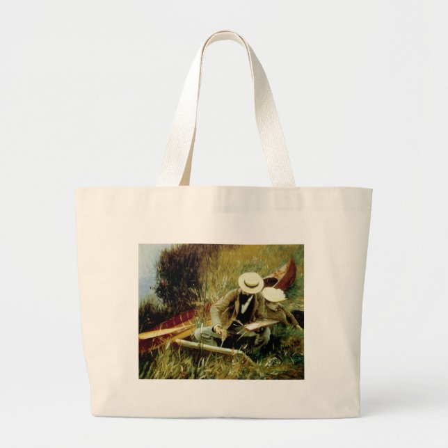 Bolsa Tote Grande Paul Helleu que esboça com sua esposa (Frente)