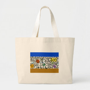 Bolsa Tote Grande Paul Klee Rich Harbor Expressionismo Abstrato