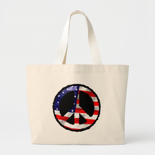 Bolsa Tote Grande Paz americana (Frente)