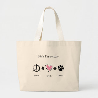 Bolsa Tote Grande Paz * amor * saco das patas