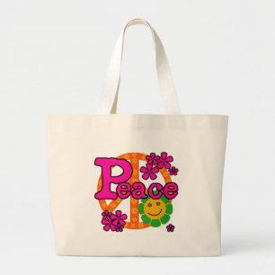 Bolsa Tote Grande paz do estilo 60s