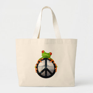 Bolsa Tote Grande paz frog1