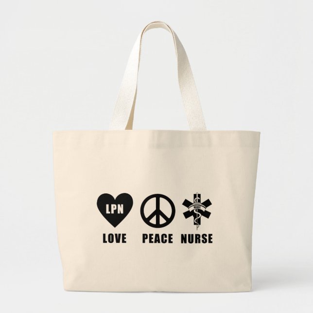 Bolsa Tote Grande Paz LPN do amor (Frente)