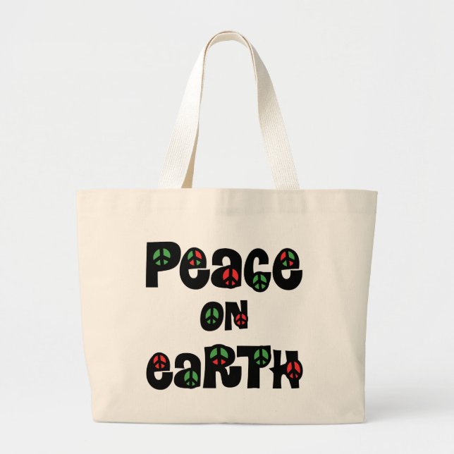 Bolsa Tote Grande Paz No Natal Da Terra (Frente)