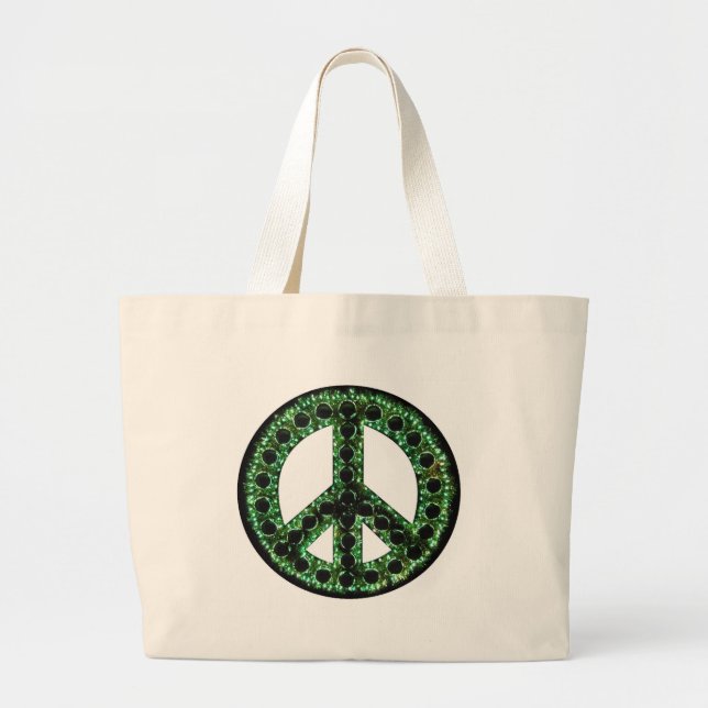 Bolsa Tote Grande Paz verde (Frente)