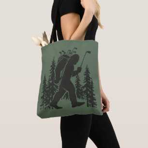 Bolsa Tote Grande Pé Golfista Árvore Divertido Sasquatch Joga