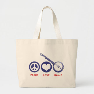 Bolsa Tote Grande Peace Love Banjo