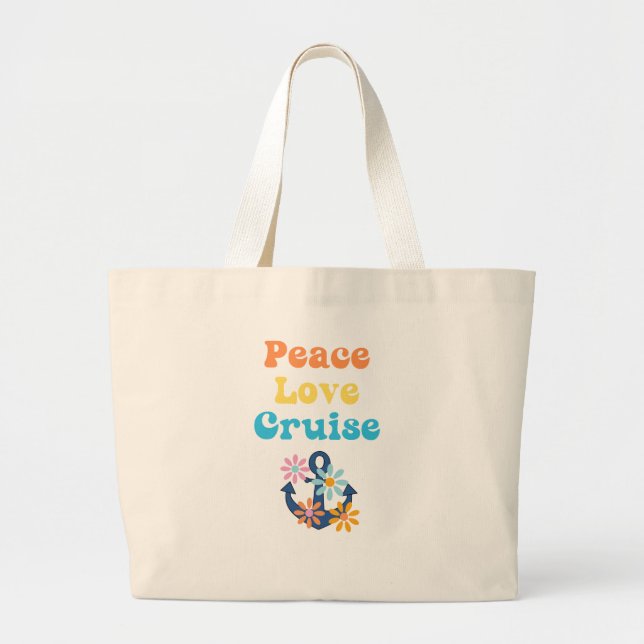 Bolsa Tote Grande Peace Love Cruise  Large Tote Bag (Frente)