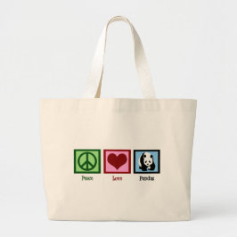 Bolsa Tote Grande Peace Love Pandas