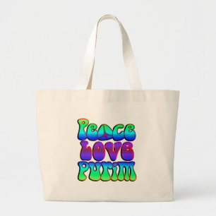 Bolsa Tote Grande Peace Love Purim