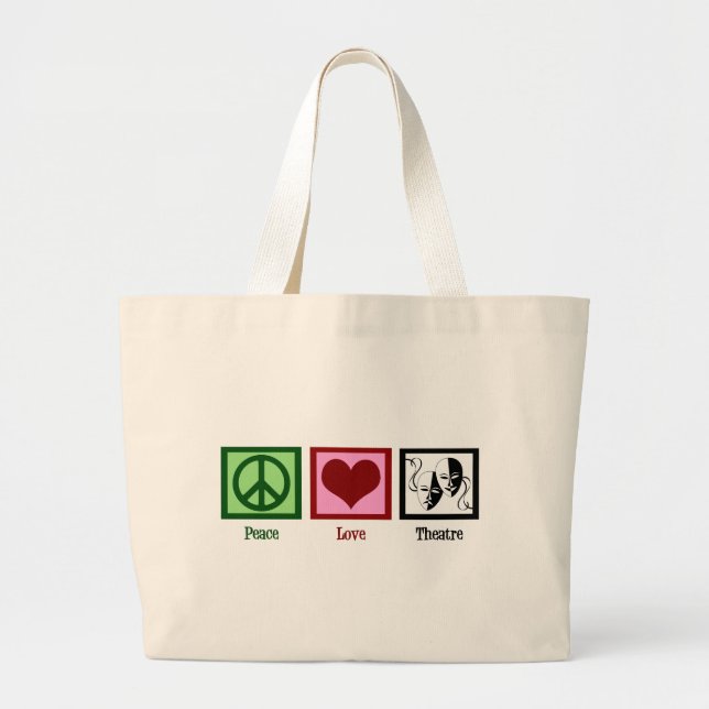 Bolsa Tote Grande Peace Love Theater (Frente)