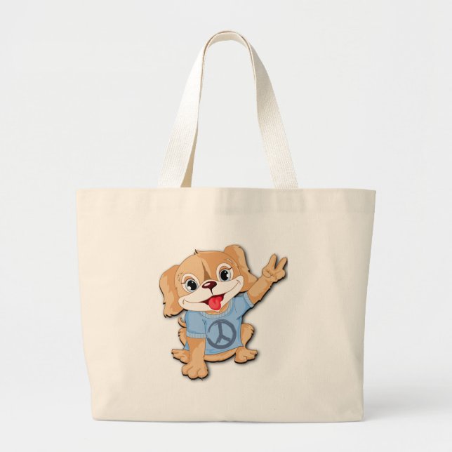 Bolsa Tote Grande Peace Puppy (Frente)