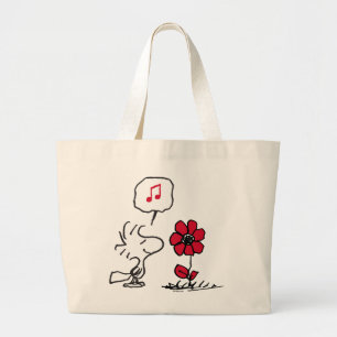 Bolsa Tote Grande PEANUTS Red & Black Pattern