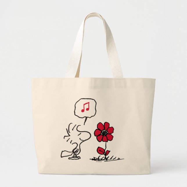 Bolsa Tote Grande PEANUTS | Red & Black Pattern (Frente)