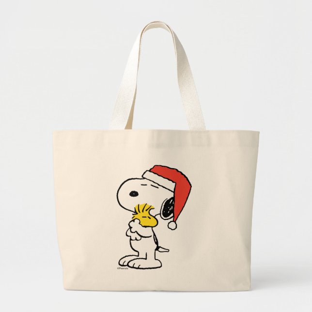 Bolsa Tote Grande Peanuts | Snoopy & Woodstock Holiday (Frente)
