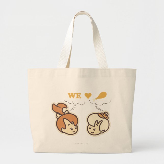 Bolsa Tote Grande PEBBLES™ e Bam Bam Love Comida (Frente)