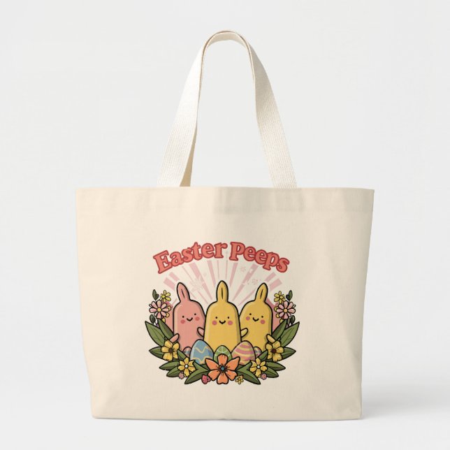 Bolsa Tote Grande Peeps de Páscoa (Frente)