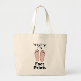 Bolsa Tote Grande Pegada Deixando Minhas Pegadas Inspirador