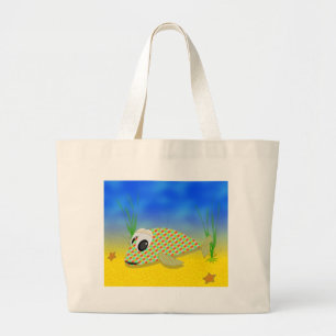 Bolsa Tote Grande Peixe de desenho