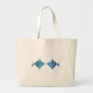 Bolsa Tote Grande peixes azuis