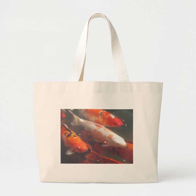 Bolsa Tote Grande Peixes de Koi (Frente)