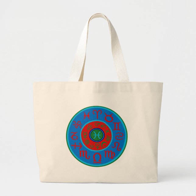 Bolsa Tote Grande Peixes Zodíaco (Frente)
