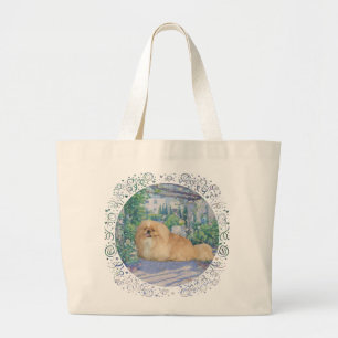Bolsa Tote Grande Pekingese em Lavanda