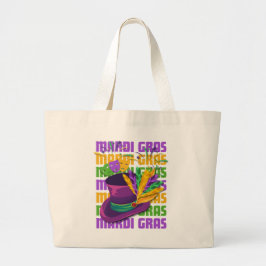 Bolsa Tote Grande Penas de Chapéu Superior do MARDI GRAS