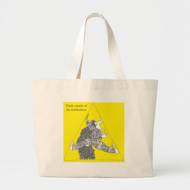 Bolsa Tote Grande Pense fora do tetrahedron. (Frente)