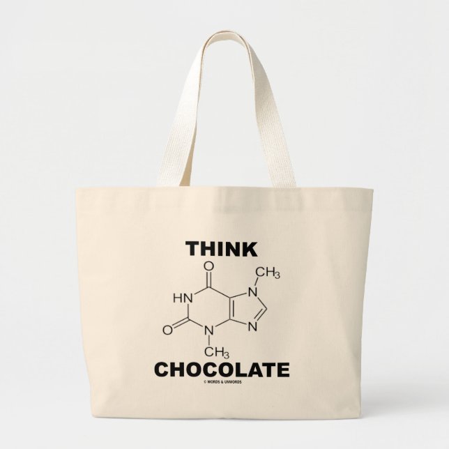 Bolsa Tote Grande Pense o chocolate (a química da molécula do (Frente)
