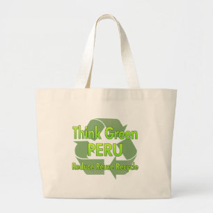 Bolsa Tote Grande Pense verde Peru