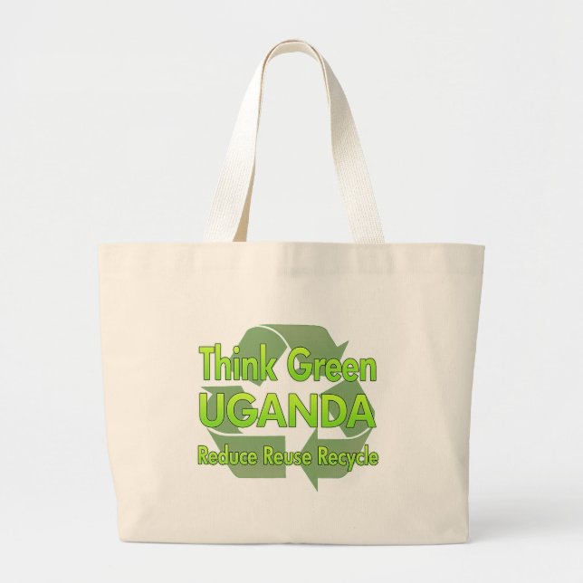 Bolsa Tote Grande Pense verde Uganda (Frente)