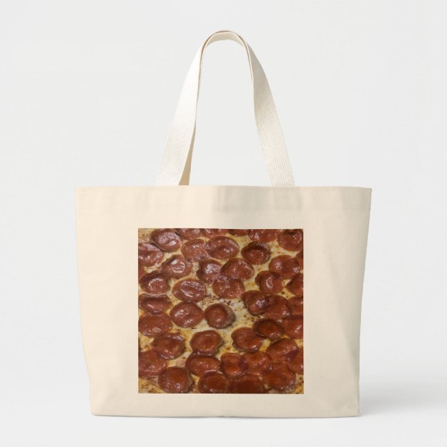 Bolsa Tote Grande Pepperoni Pizza (Frente)