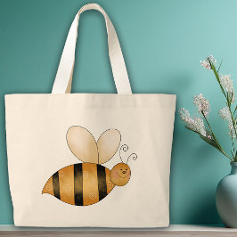 Bolsa Tote Grande Pequena Bumble Bee Cute Cartoon