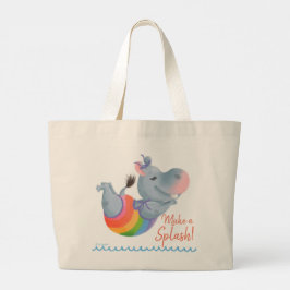 Bolsa Tote Grande Pequena Felicidade do Arco-Íris - Faça Um Lixo!