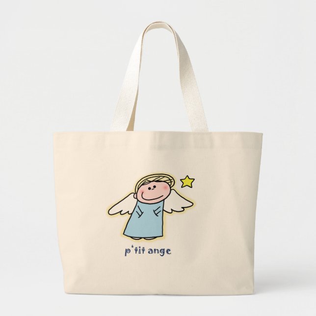 Bolsa Tote Grande Pequeno Ange (anjo pequeno em francês) (Frente)